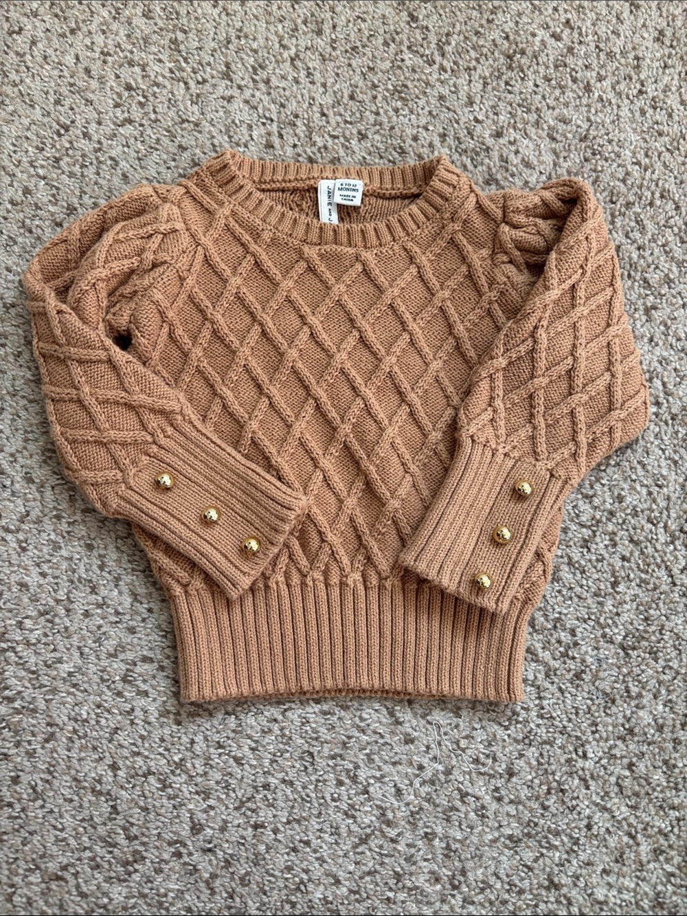 Janie and Jack Tan Knit Sweater Size 6-12 Months | cozy | holiday | fall |